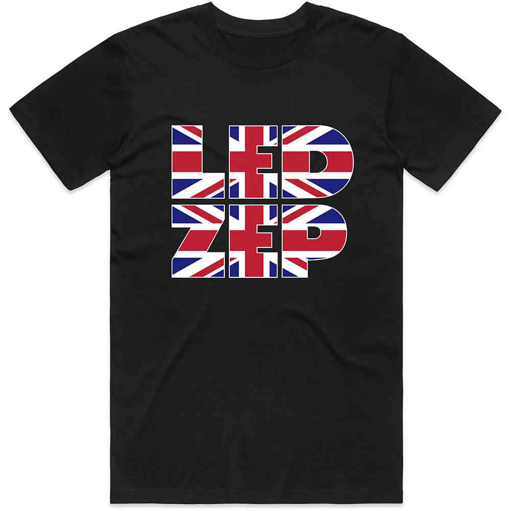 Led Zeppelin - Union Jack Type Heren Tshirt - Zwart